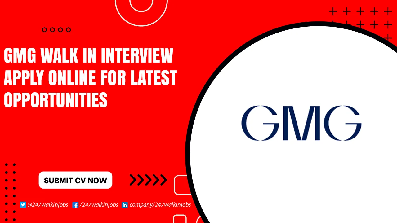 GMG Careers for Freshers GMG Walk in Interview
